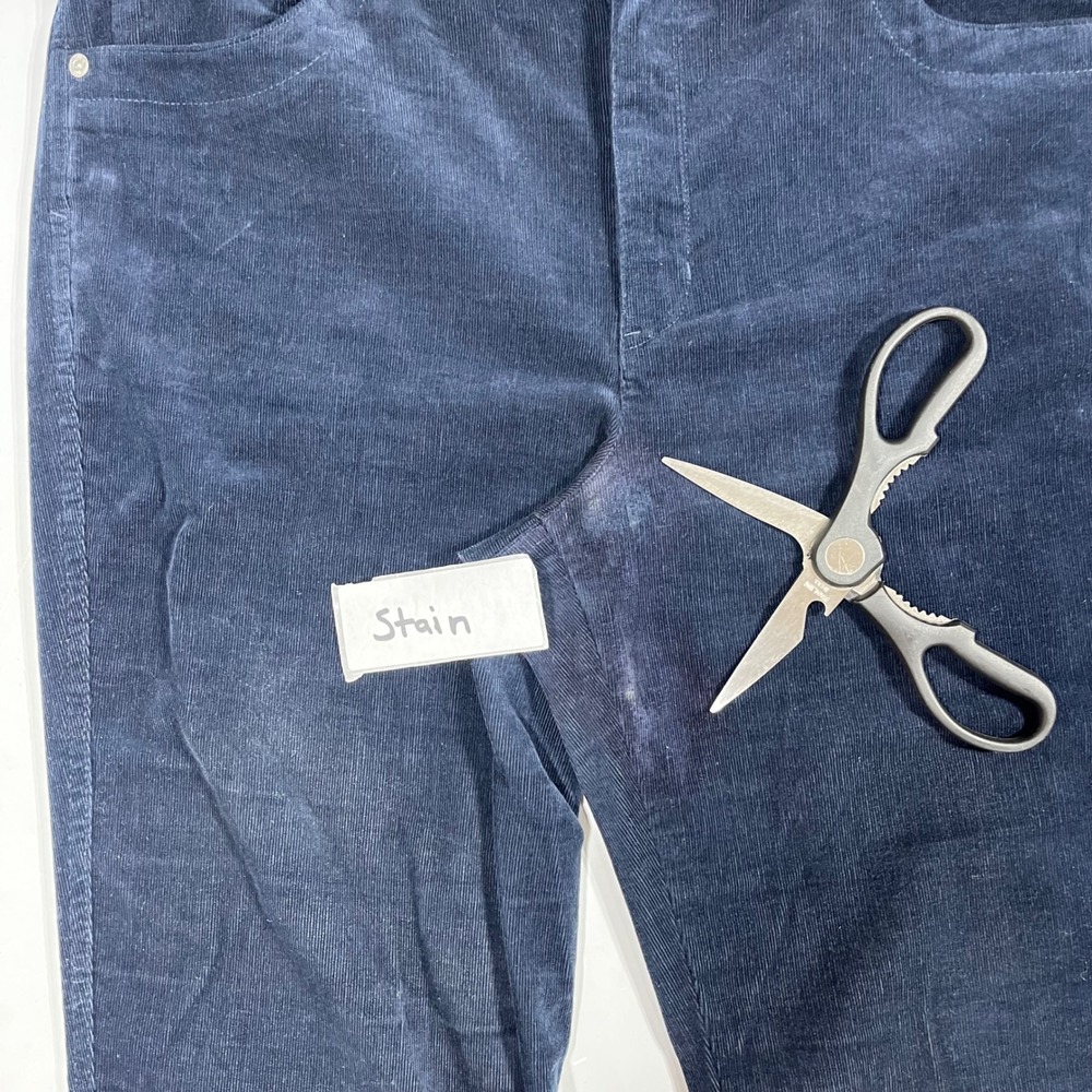 J. Jill Preppy Boho Navy Mature Corduroy Pants Womens 12 Stretch Straight Leg - Picture 10 of 10